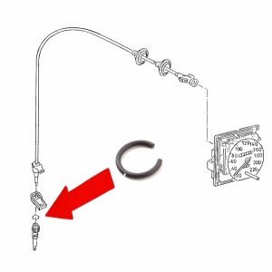 Borgring, aandrijftandwiel KM tellerkabel